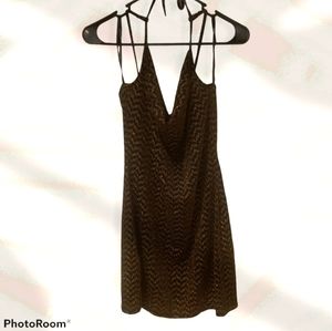 BCBG halter black and gold spec top/dress